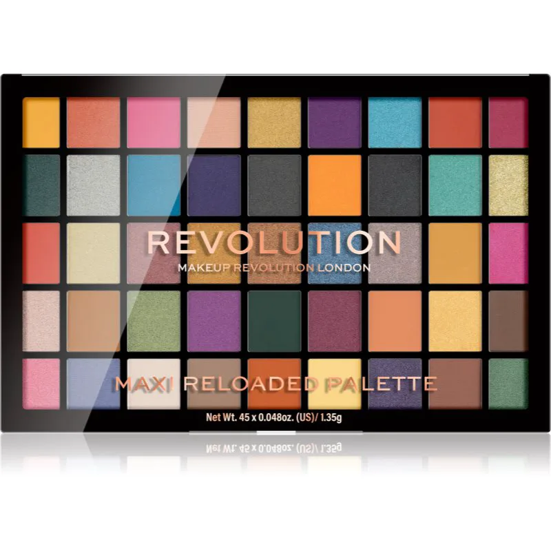 Revolution Maxi Reloaded Palette παλέτα με σκιές ματιών σε πούδρα απόχρωση Dream Big 45x1.35 γρ