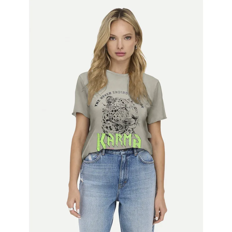 ONLY T-Shirt Lucy 15307412 Γκρι Regular Fit