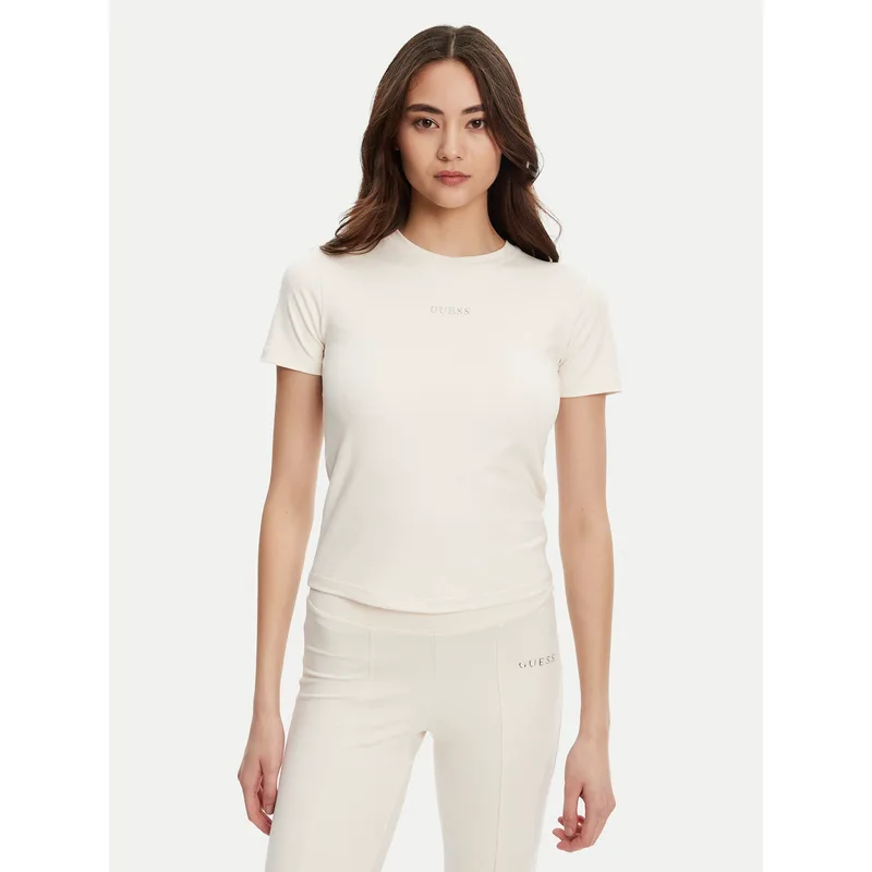 Guess T-Shirt V5RI10 KCD02 Εκρού Regular Fit