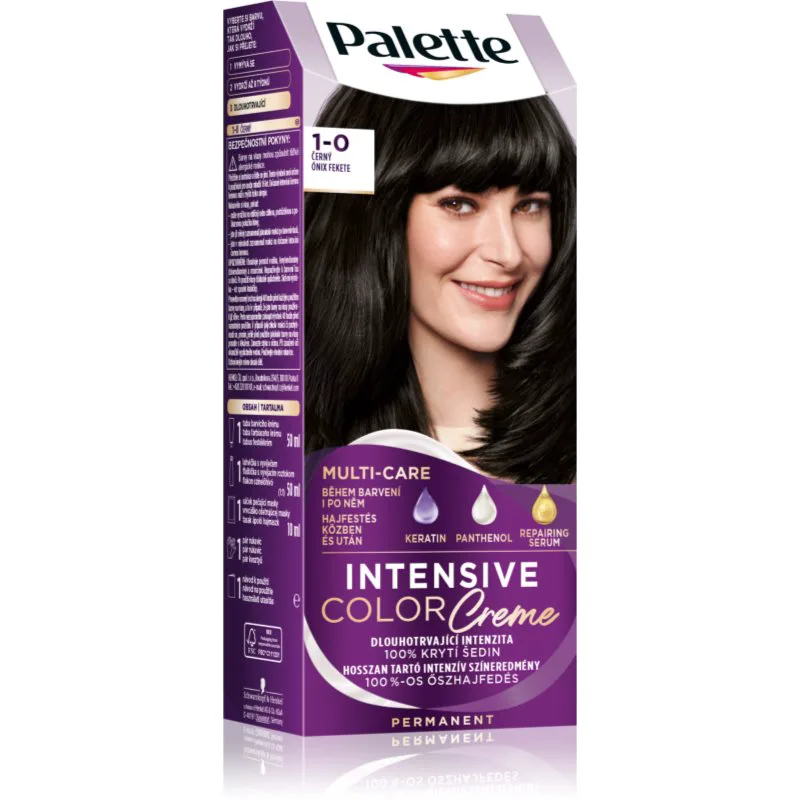 Schwarzkopf Palette Intensive Color Creme μόνιμη βαφή μαλλιών απόχρωση 1-0 N1 Black 1 τμχ