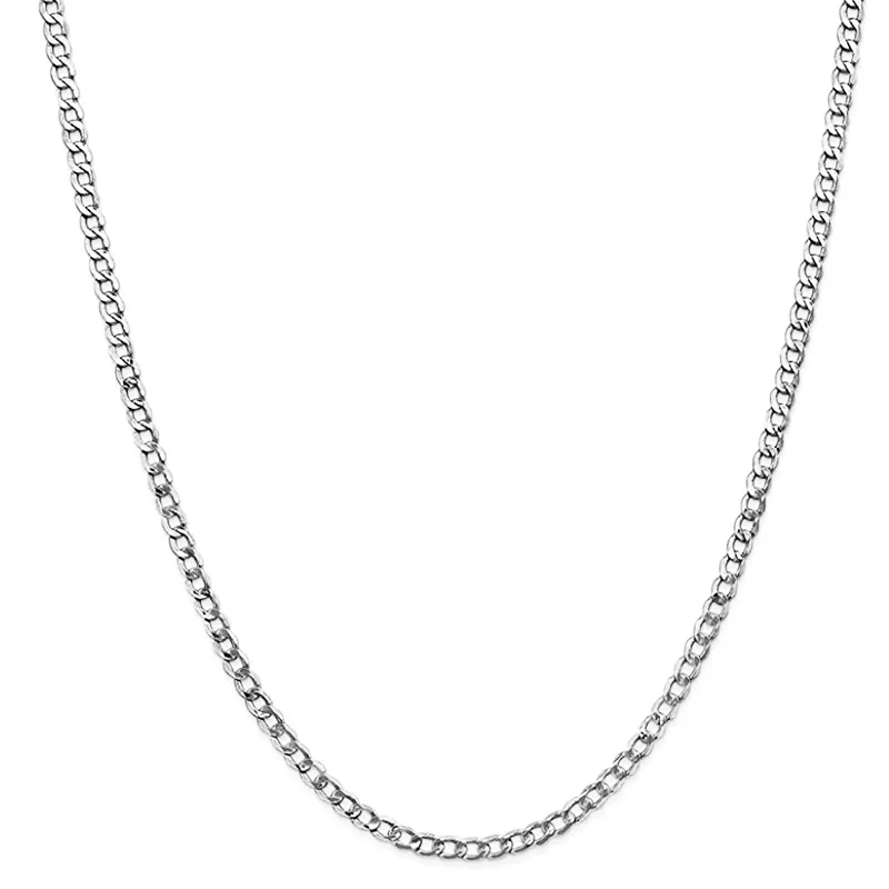 Jt Unisex αλυσίδα λαιμού ατσάλι cuban λεπτή 3.7mm Ασημί