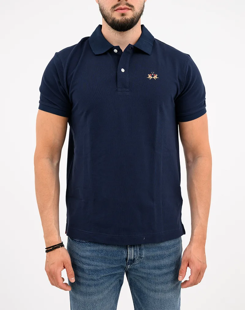 LA MARTINA ΜΠΛΟΥΖΑ POLO ΚΜ MAN POLO S/S PIQUET PIQUET STR 3LMCCMP12-07017 NavyBlue