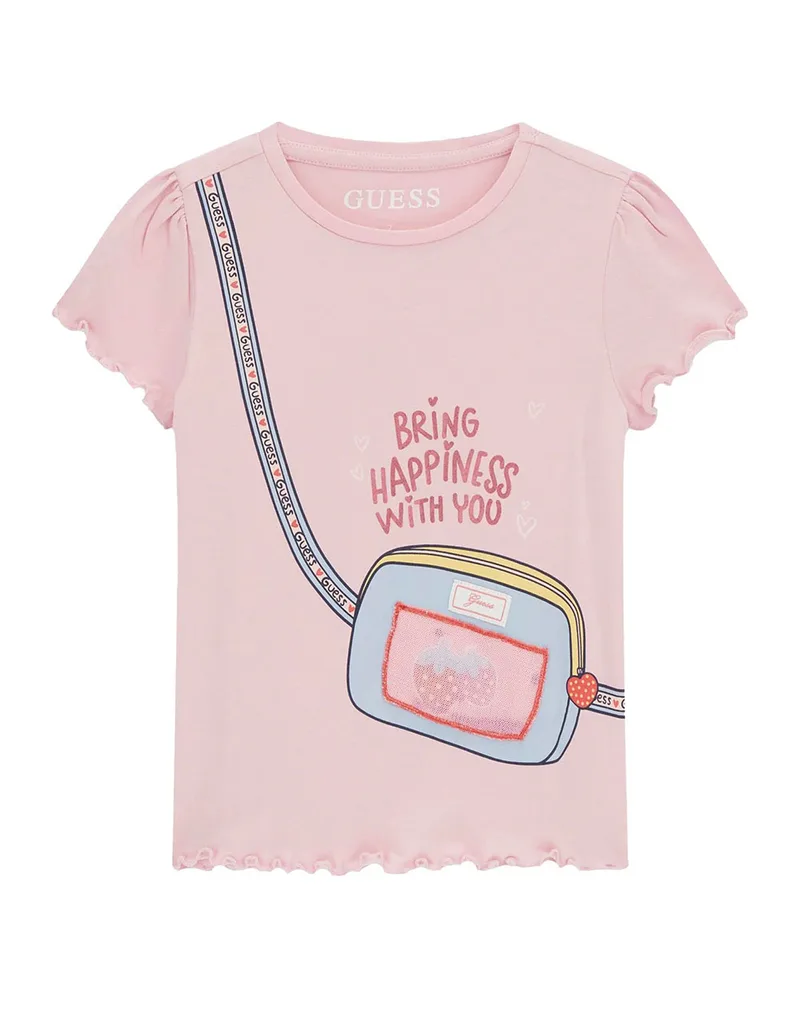GUESS SS T-SHIRT ΜΠΛΟΥΖΑ ΠΑΙΔΙΚΟ GIRL K6GI06K6YW4-A62C Ροζ