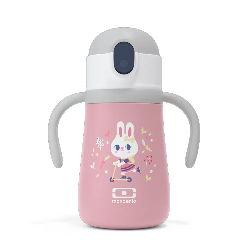 360ml Ισοθερμικό Μπουκάλι Monbento MB Stram - Ροζ Bunny