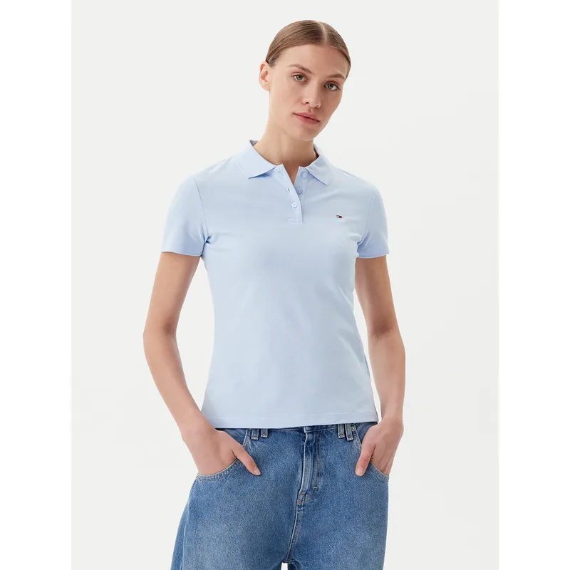 Tommy Jeans Polo Essential DW0DW20160 Γαλάζιο Slim Fit