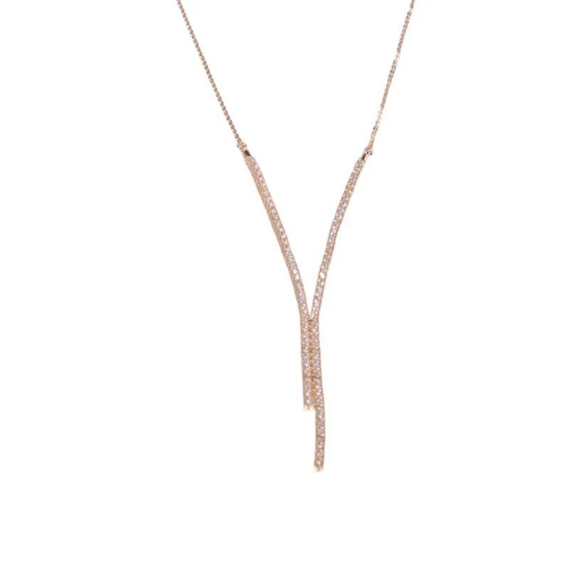 Κολιέ σε Κίτρινο Χρυσό κ14 Πετράτο με zircon Gatsa KL379