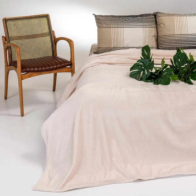 Κουβέρτα Fleece Υπέρδιπλη (220x240) Melinen Tokyo Ecru