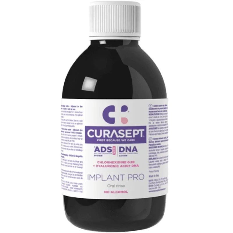 Curasept ADS Implant Pro Mouthwash Στοματικό Διάλυμα Χλωρεξιδίνης Χωρίς Αλκοόλ 200ml