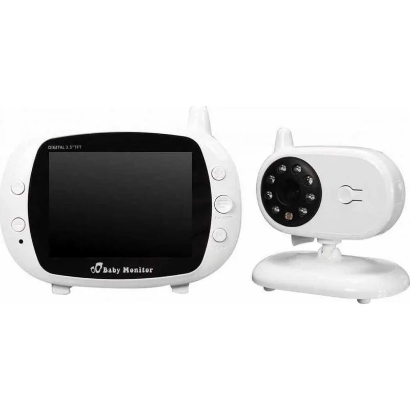 bm-850 3.5 inch lcd 2.4ghz wireless surveillance camera baby monitor with 8-ir led night vision, two way voice talk (white)