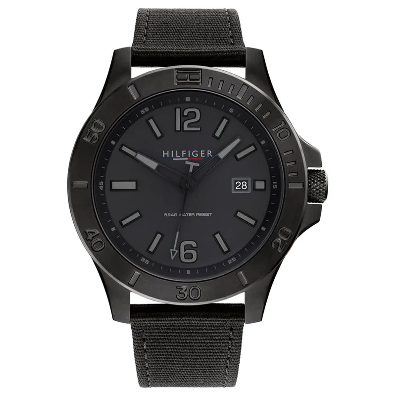 TOMMY HILFIGER Ryan Black Fabric Strap 1791993
