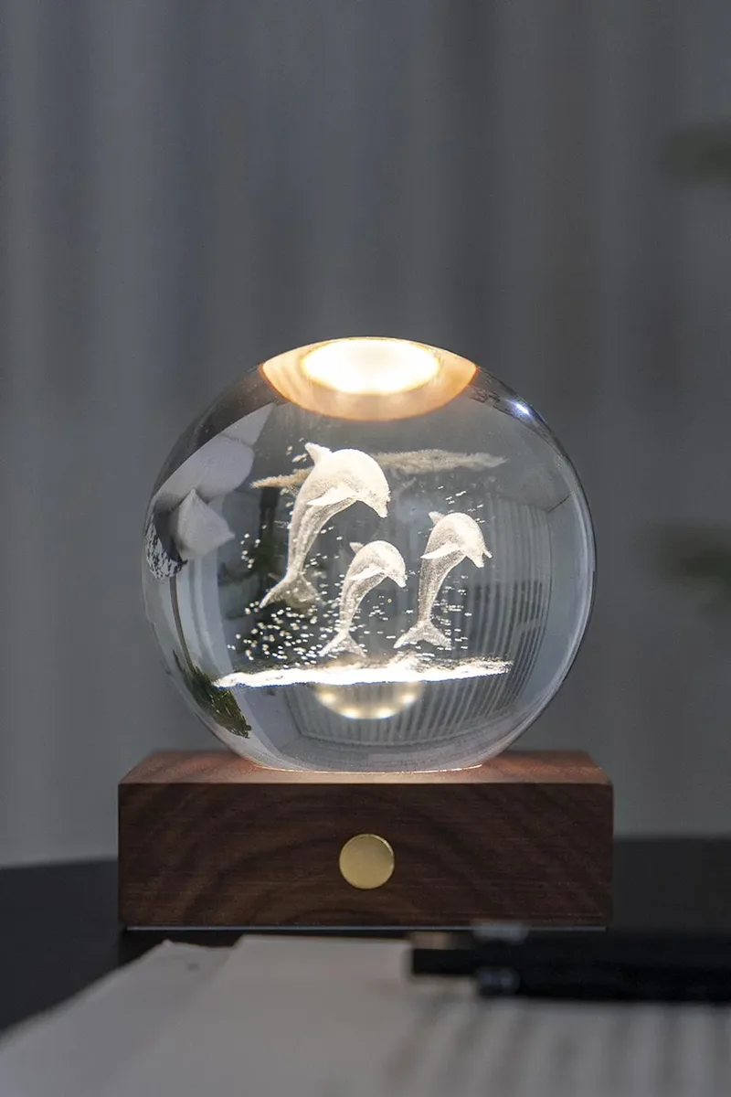 Ασύρματο επιτραπέζιο φωτιστικό led Gingko Design Amber Crystal Light 9,5 x 8 cm