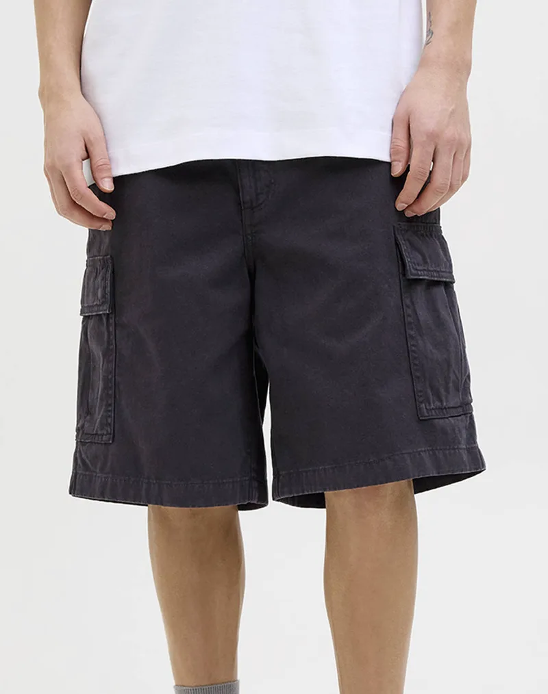 JACK&JONES JPSTKARL AVERY CARGO SHORTS MID 12269374-BLACK Black