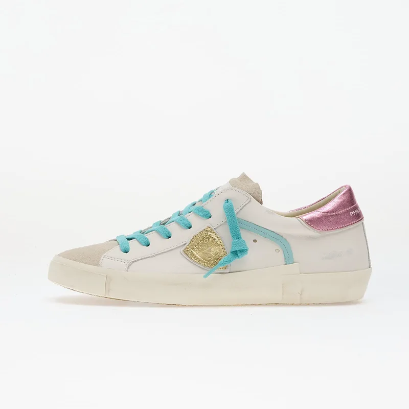 Sneakers Philippe Model Prsx Low Woman Veau Metal/ Blanc Fucsia EUR 41
