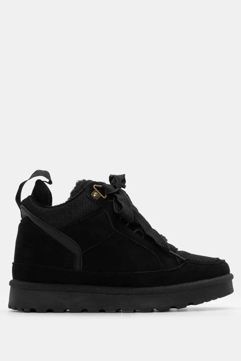 Sneakers Μποτάκια με Εσωτερική Επένδυση Γούνας - Μαύρο