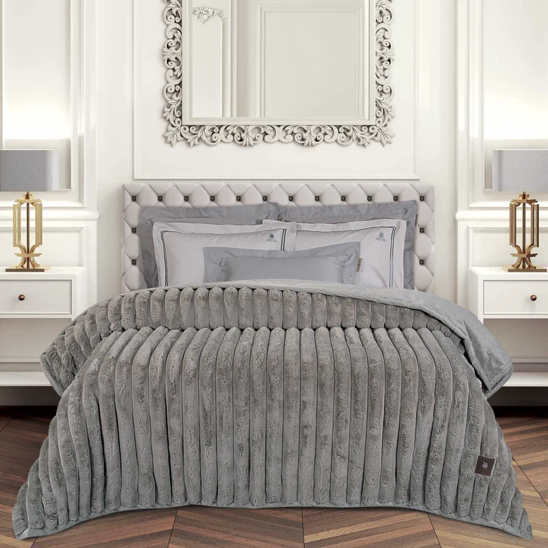 Greenwich polo club κουβερτα faux fur υπερδιπλη premium 3831 taupe 220χ240