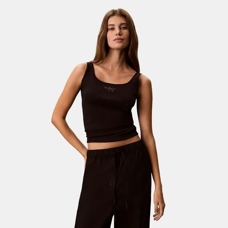 Calvin Klein Monogram Scoop Γυναικείο Αμάνικο T-Shirt (9000271138_1469)