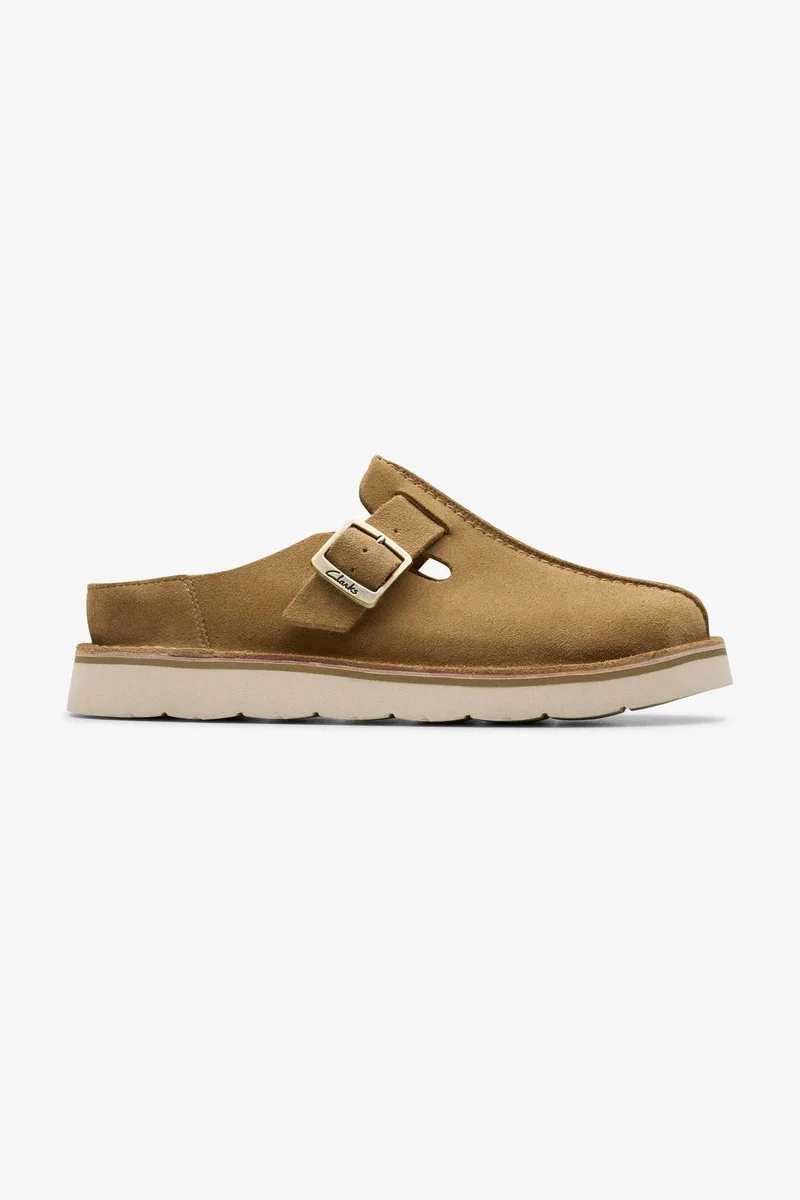 Clarks γυναικεία suede mules "Solsbury Mule" - 26184168 Καμηλό