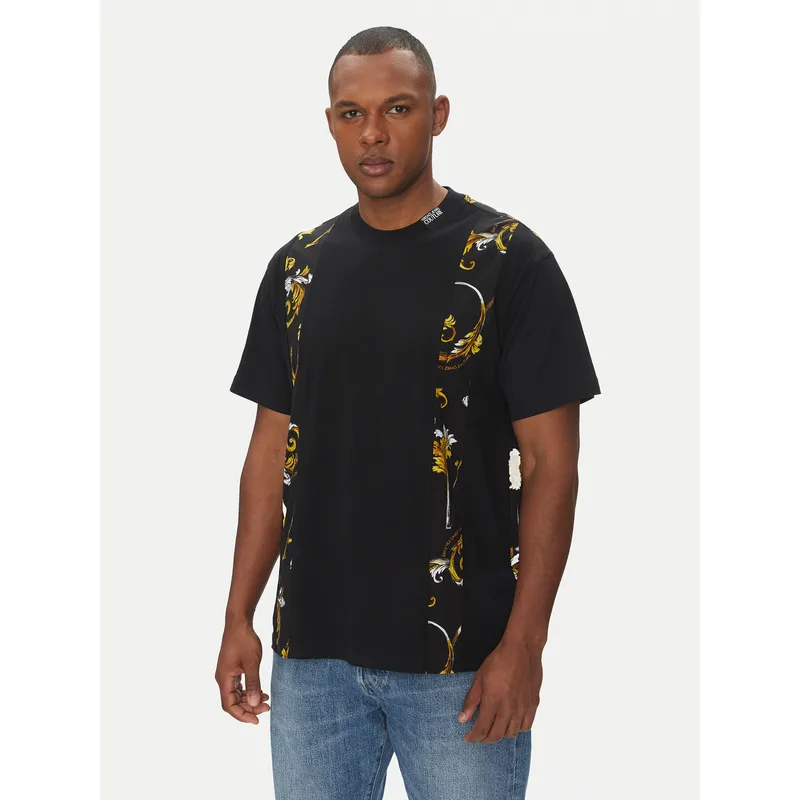 Versace Jeans Couture T-Shirt 78GAH615 Μαύρο Regular Fit