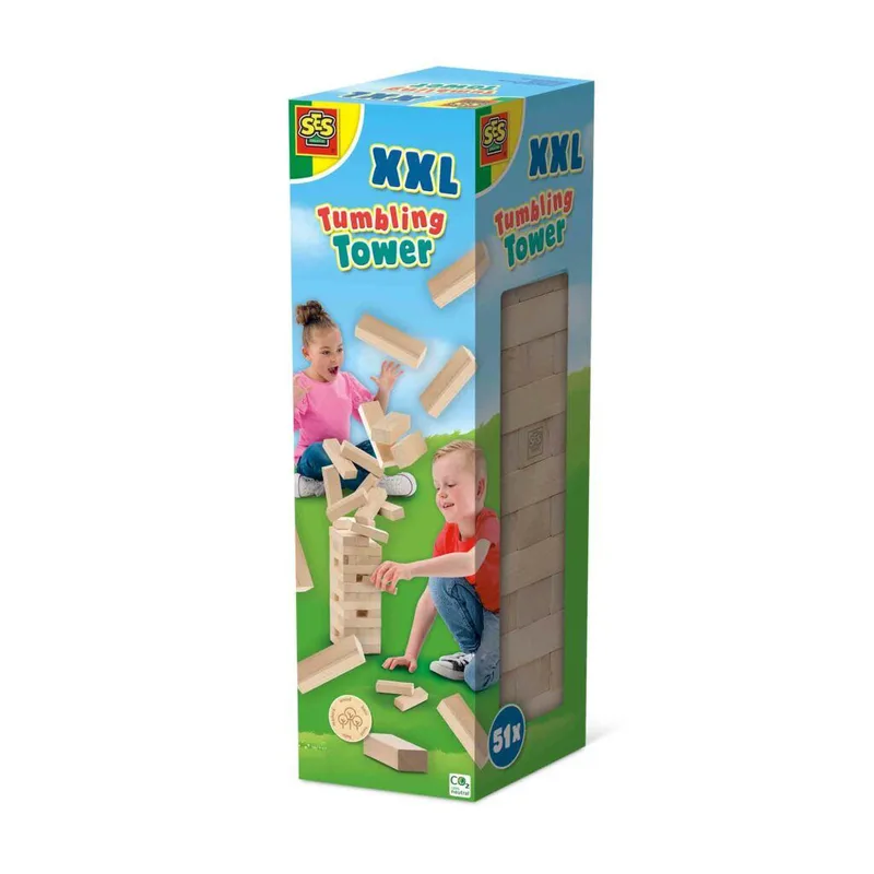 Παιχνίδι ξύλινο SES Creative: Πύργος πτώσης XXL