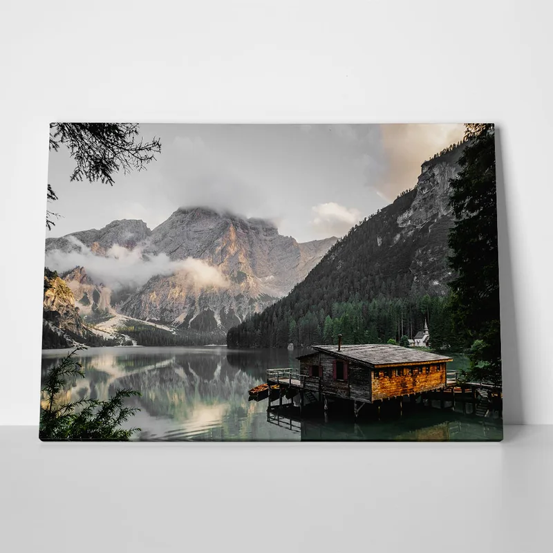 Πίνακας σε Καμβά RUSTIC FARMHOUSE LAKE CABIN 4