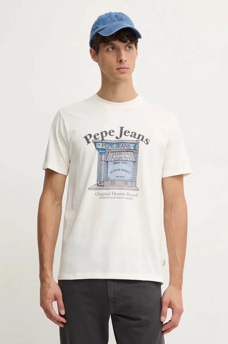 Βαμβακερό μπλουζάκι Pepe Jeans AGGO