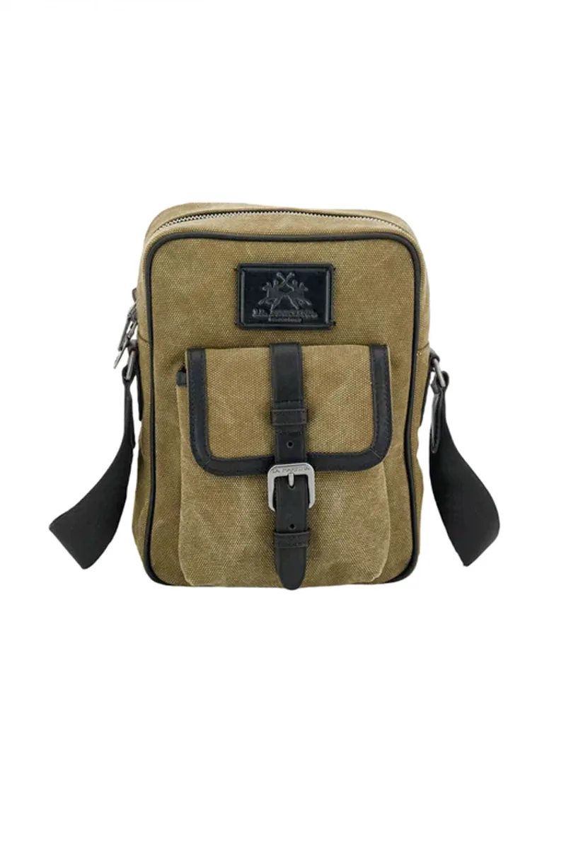 LA MARTINA ΤΣΑΝΤΑ CROSSBODY WASHED CANVAS ZHIDA ΧΑΚΙ