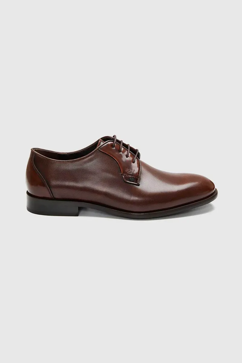 Boss Shoes ανδρικά δερμάτινα παπούτσια - D7733 POINT Καφέ