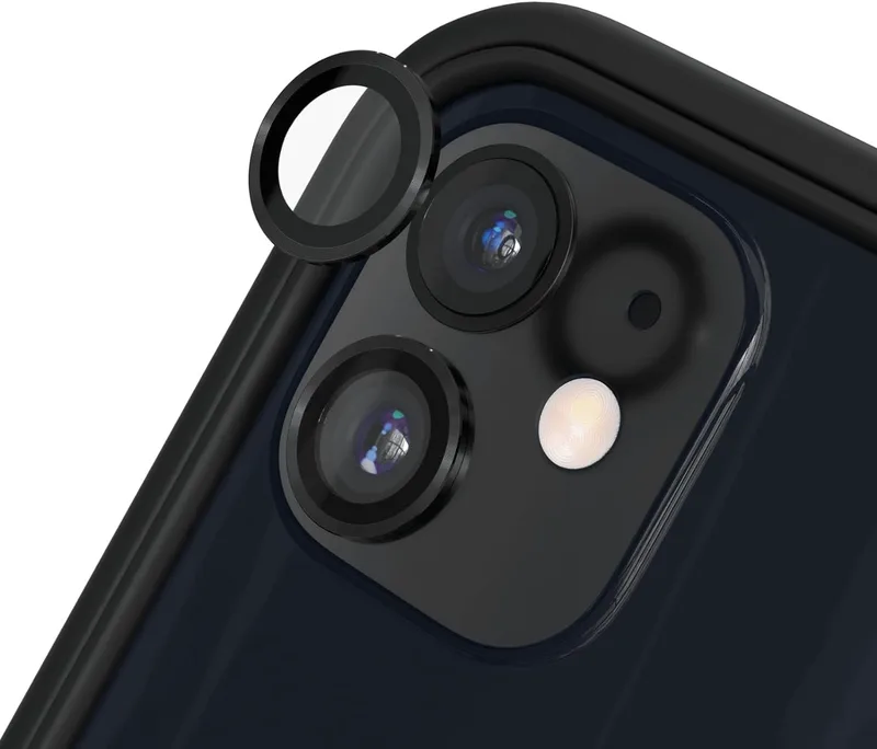 Tempered Glass iPhone 12 / 12 mini / 11 Spacecase QuickFit Camera Glass Αντιχαρακτικό Γυαλί Προστασίας για Φακό Κάμερας 2 Τεμάχια - Black (5905719112585)