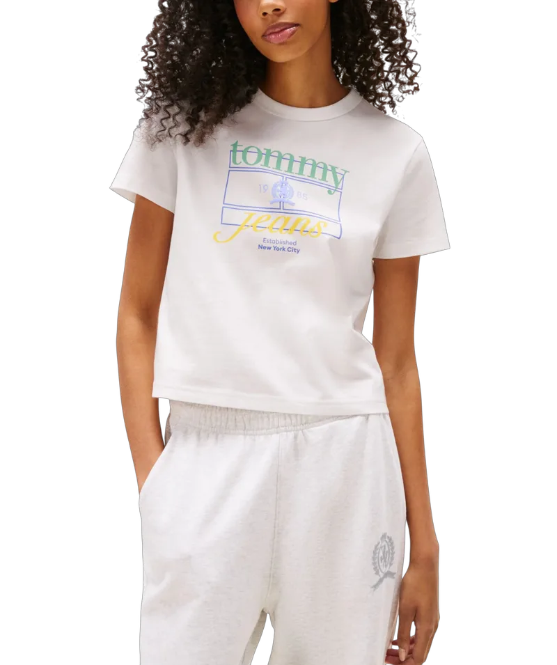Γυναικείο T-shirt Λευκό Tommy Jeans DW0DW21533-YBL