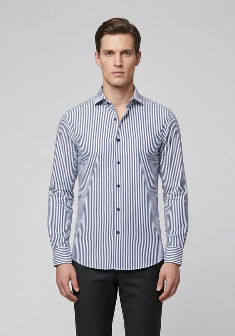 Guy Laroche Πουκάμισο της σειράς Stripe - GL2218302 SL 5 Navy
