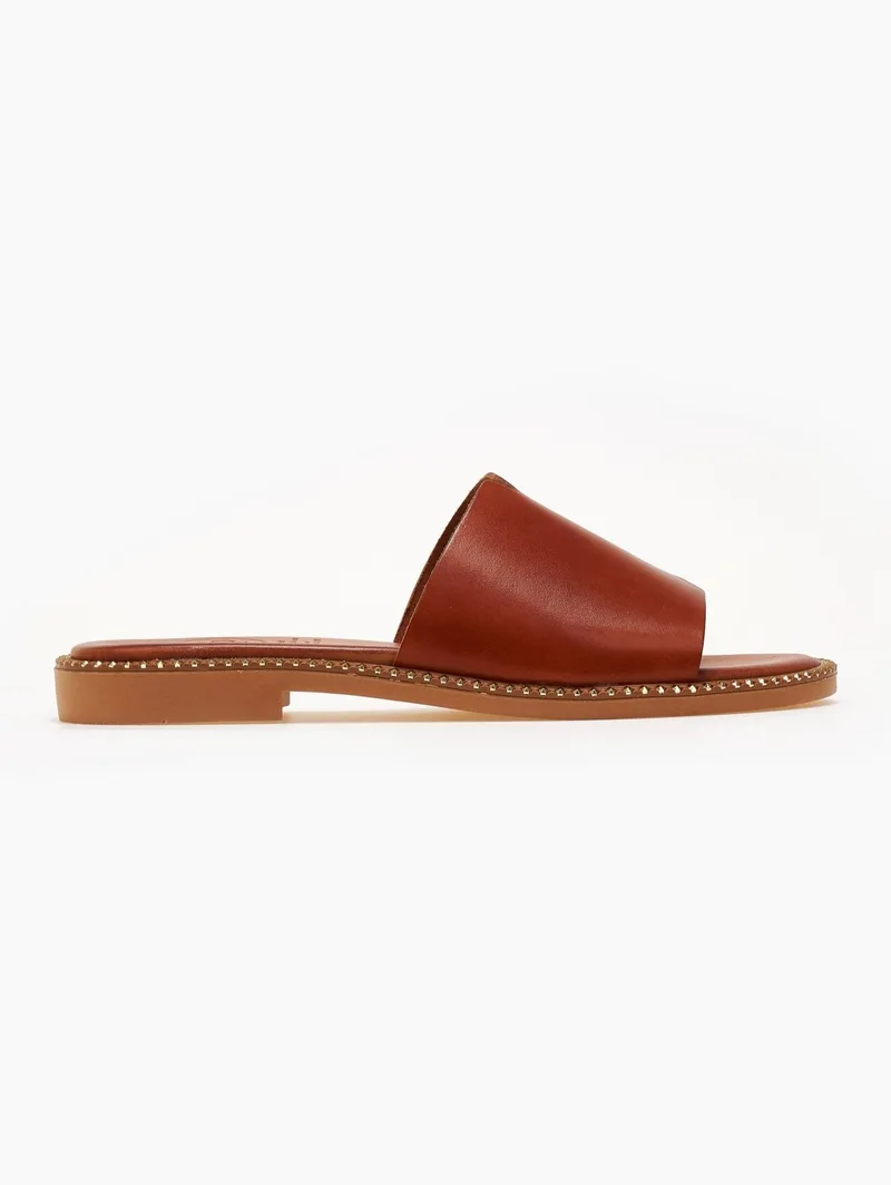TFP Leather Sandals Wide Band - 103 - Tan