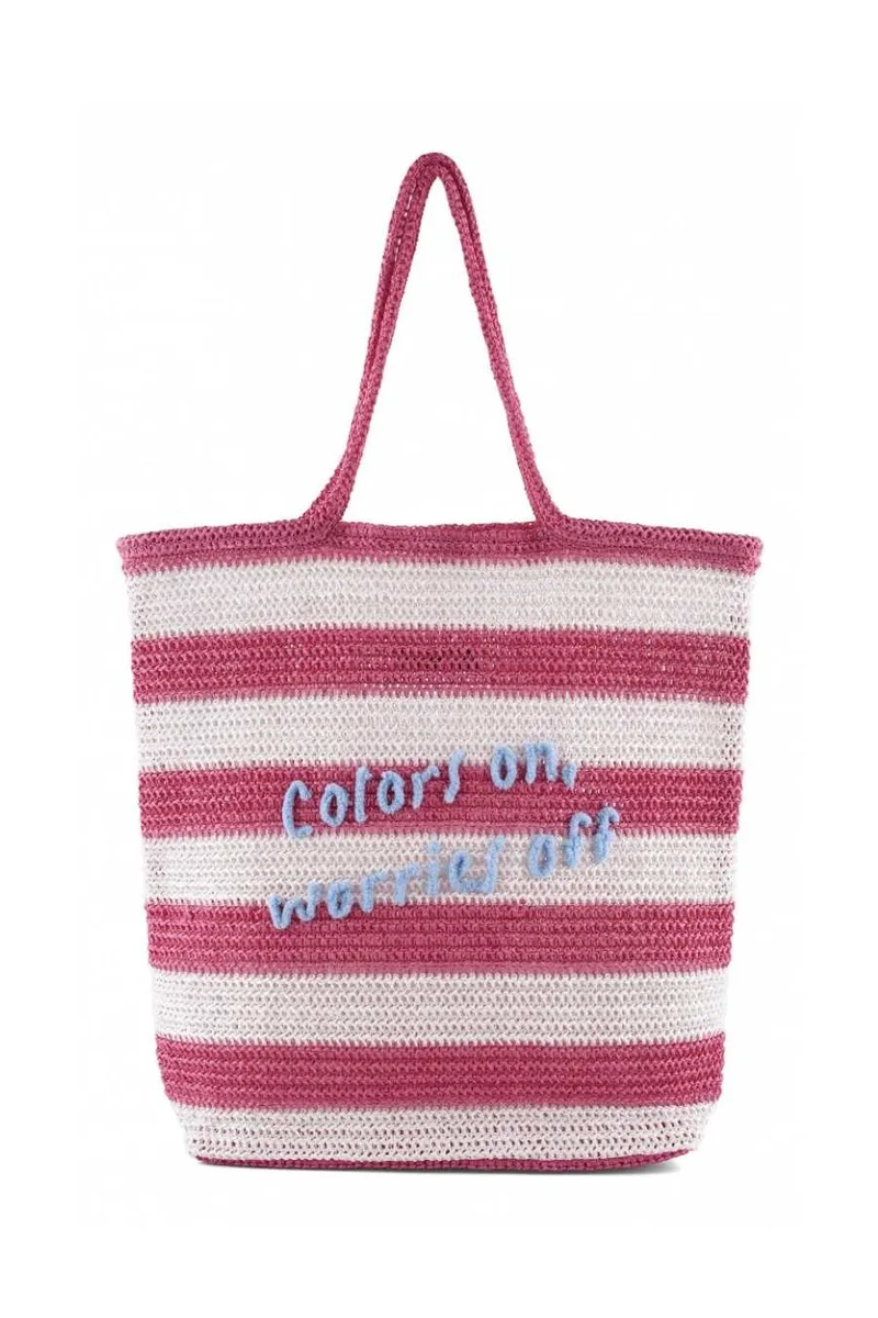 Colors of California Τσάντα Θαλάσσης Raffia - Deep Rose-HC.HOLLY03