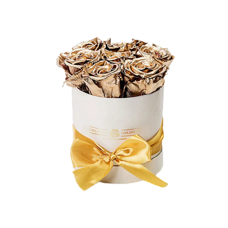 Forever Roses Χρυσό Premium 12x17cm 7 τριαντάφυλλα