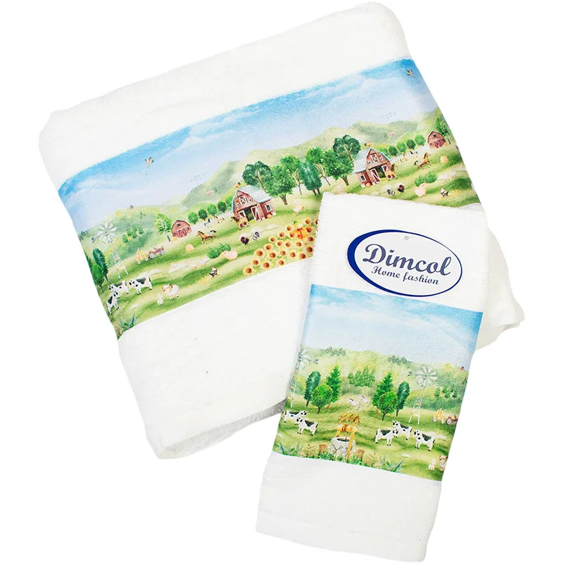 Παιδικές Πετσέτες Σετ 2τμχ Dimcol Farm 340 White