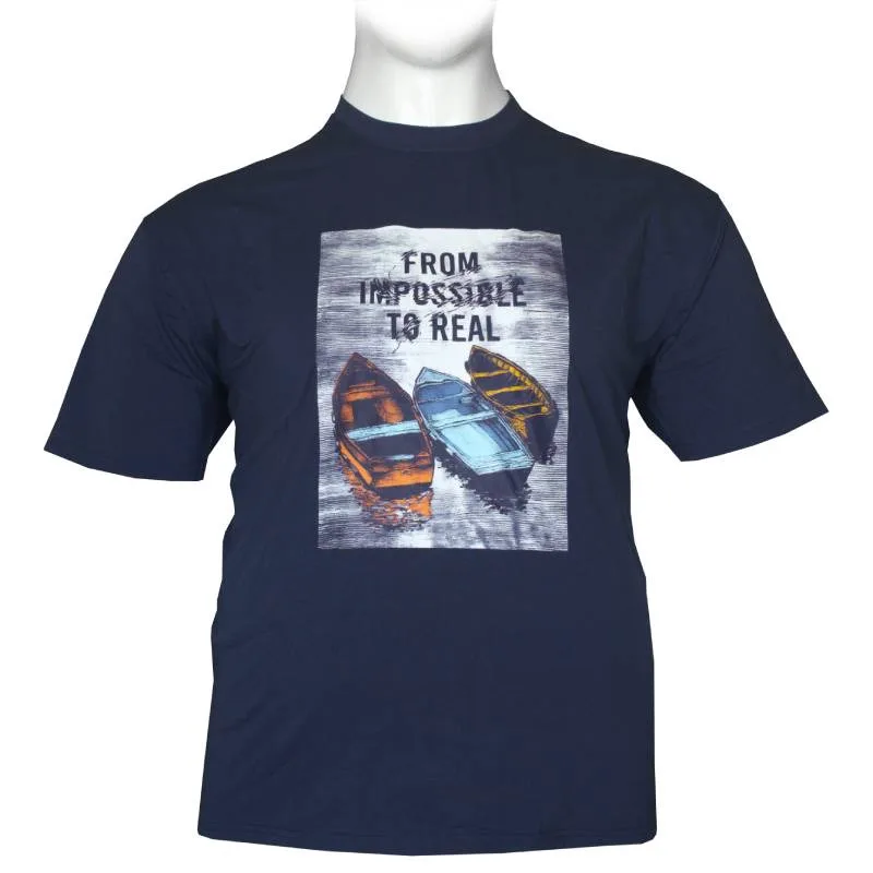 King size μακό pennie T-shirt "Impossible" της Polo Pepe - Navy Blazer