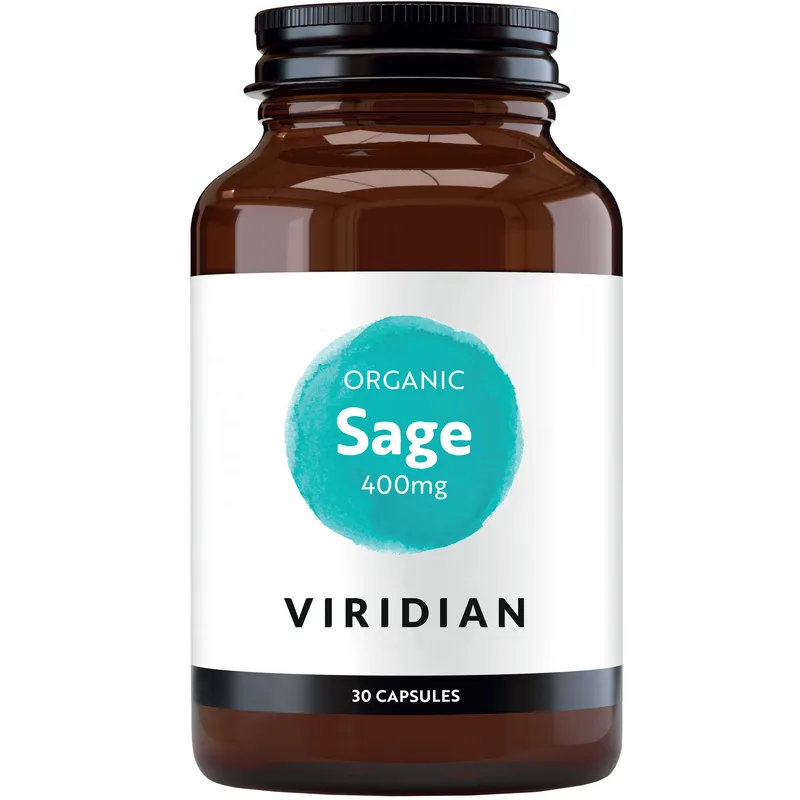 Viridian Organic Sage 400mg Συμπλήρωμα Διατροφής Ρίζας Βιολογικού Φασκόμηλου για την Αντιμετώπιση των Συμπτωμάτων της Εμμηνόπαυσης με Αντιοξειδωτικές Ιδιότητες 30caps