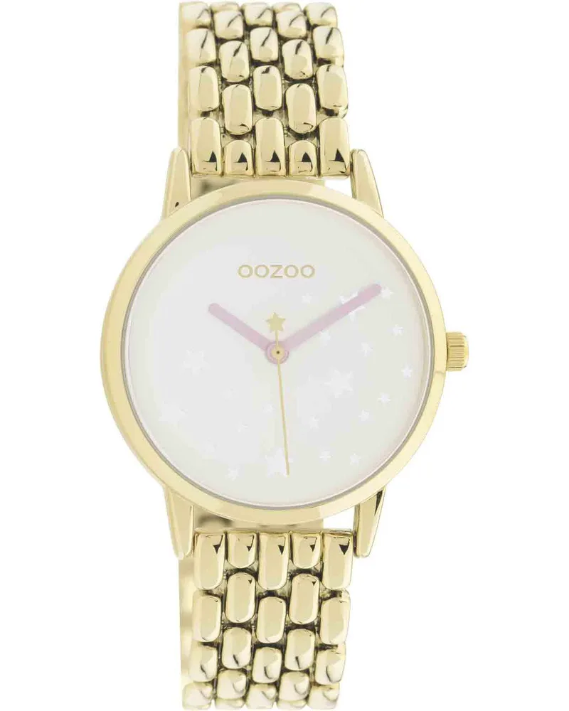 OOZOO Timepieces Crystals - C11027, Χρυσό case with Stainless Steel Bracelet