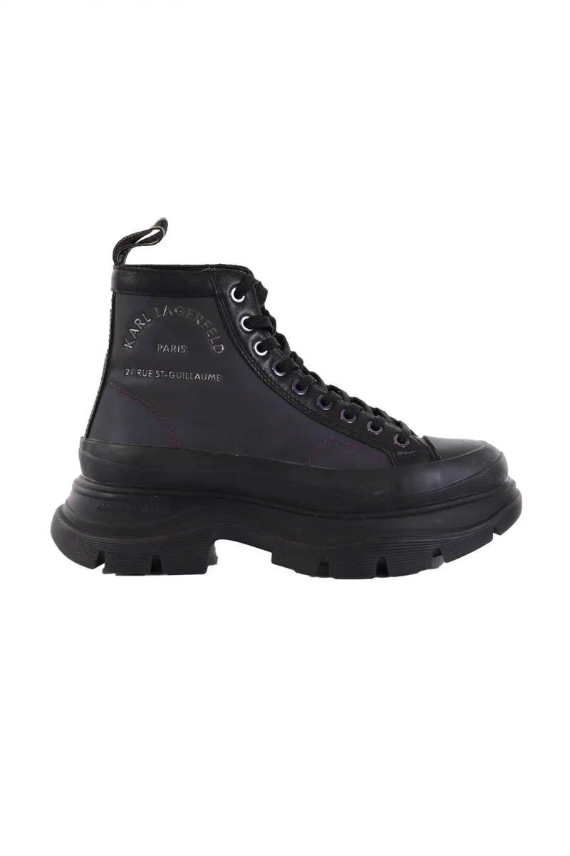 KARL LAGERFELD ΠΑΠΟΥΤΣΙΑ ΜΠΟΤΑΚΙΑ LUNA MAISON KARL LACE BT LOGO ΜΑΥΡΟ