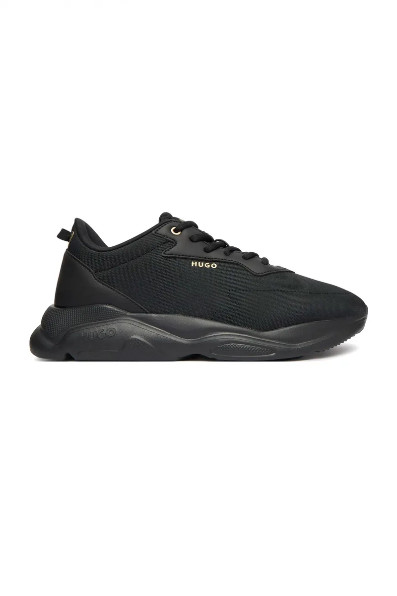 HUGO ΠΑΠΟΥΤΣΙΑ SNEAKERS LEON_RUNN_NYRBPU LOGO ΜΑΥΡΟ