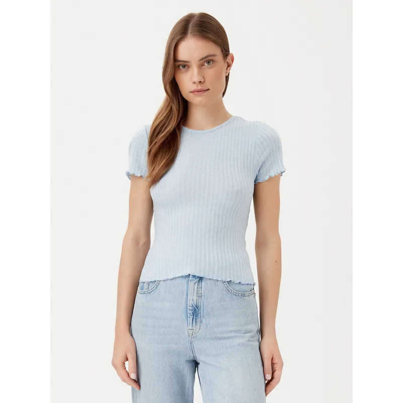 Noisy May T-Shirt Berry 27015446 Γαλάζιο Slim Fit