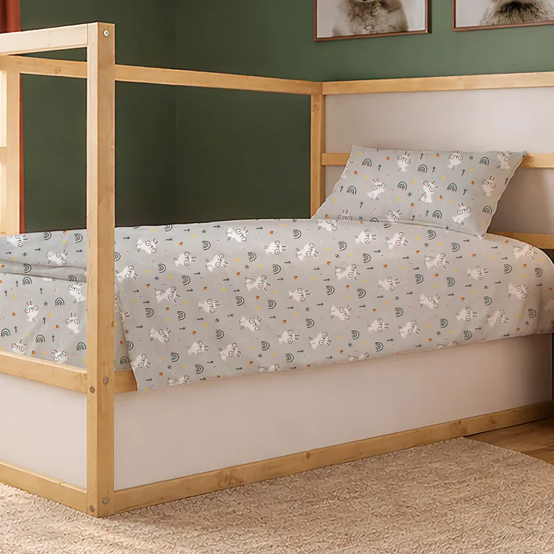 Σεντόνι Μονό Σετ Dimcol Rabbit Garden 586 Grey