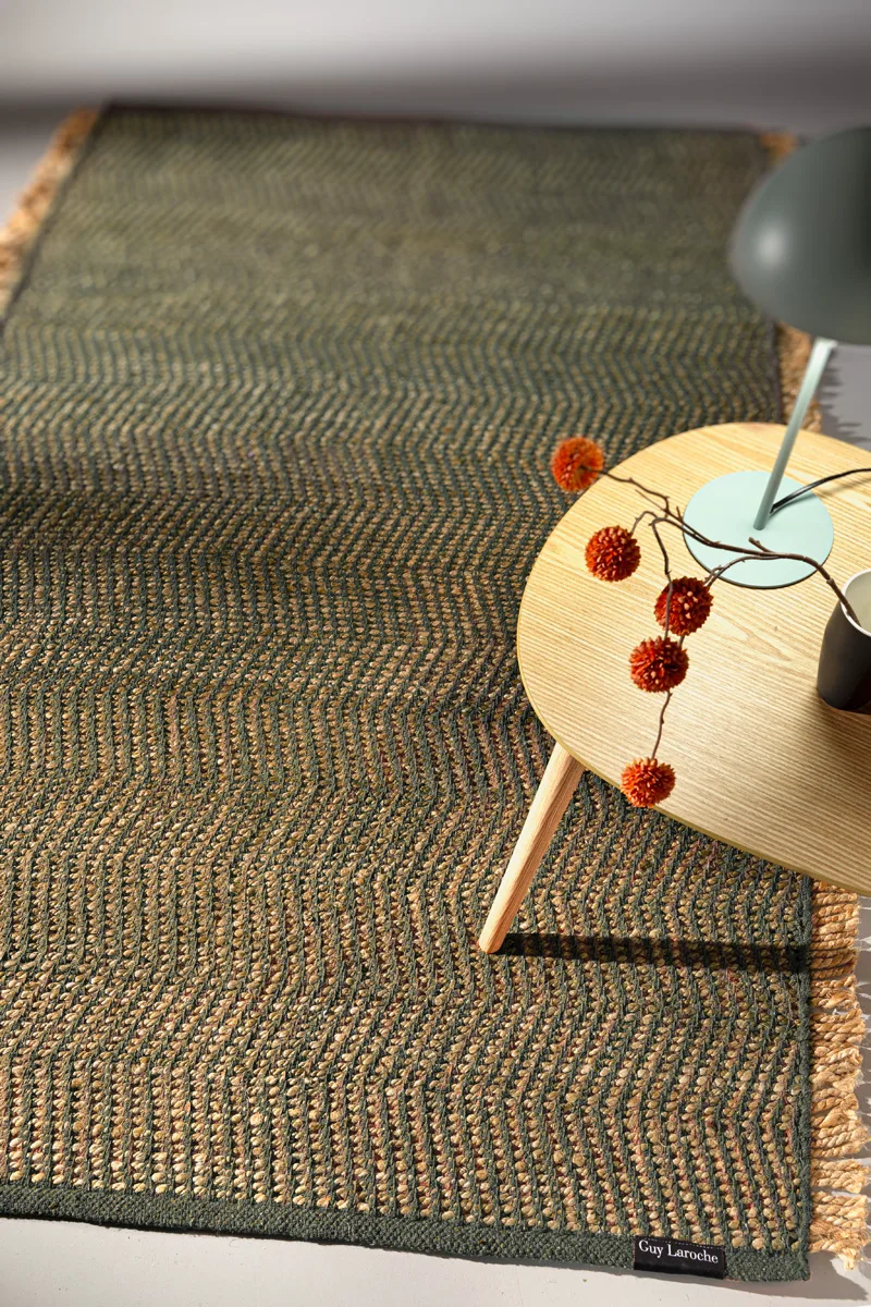 Χαλί 140x200εκ. Βαμβάκι-Jute Zigk Zagk Olive Guy Laroche (Χρώμα: Λαδί, Ύφασμα: 50%Cotton-50%Jute) - Guy Laroche - 5206480699931