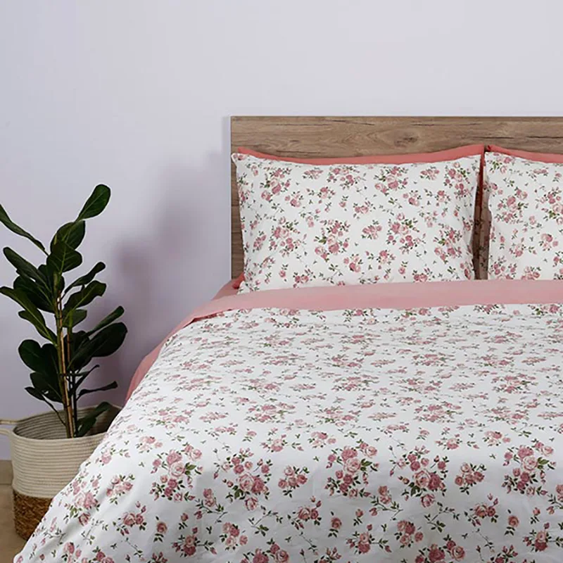 Σεντόνια Διπλά (Σετ) 150X205+30 Sunshine Cotton Feelings 929 Ροζ Με Λάστιχο (150x205+30)