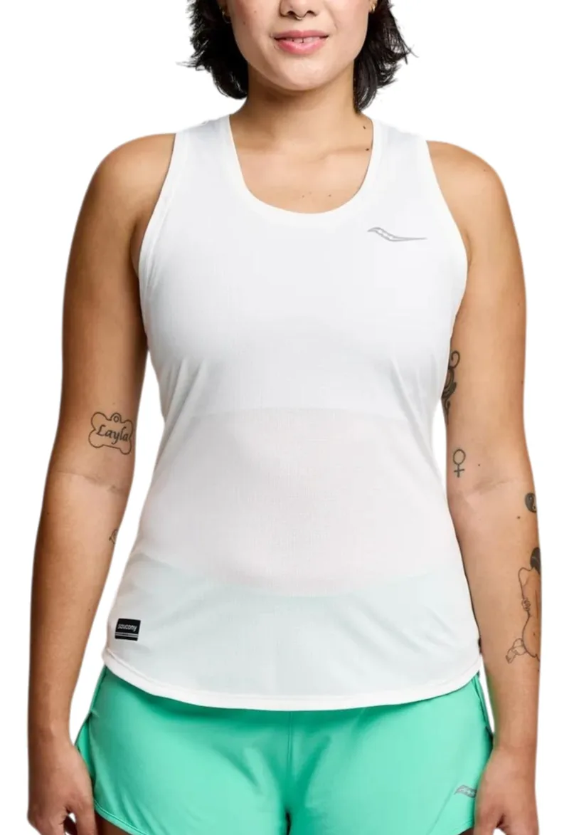 Μπλούζα Αμάνικη Saucony Stopwatch Singlet SAW800482-WH Γυναικείο