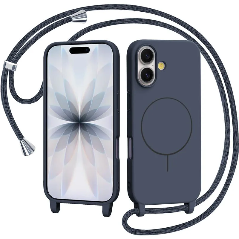 Θήκη Orso Soft Κορδόνι Magsafe Dark Blue iPhone 16