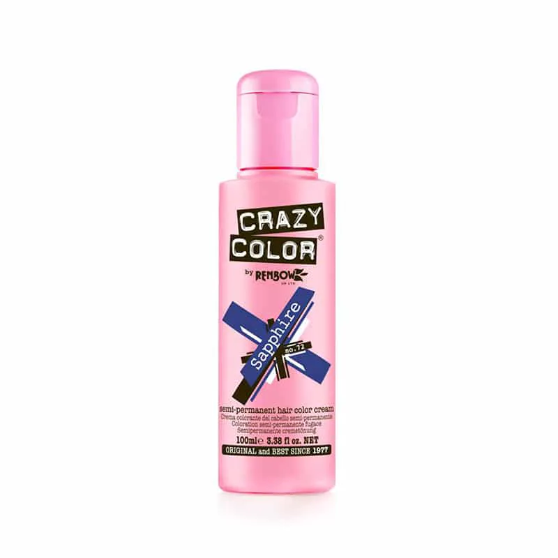 Crazy Color Ημιμόνιμη Κρέμα-Βαφή Μαλλιών Sapphire 100ml