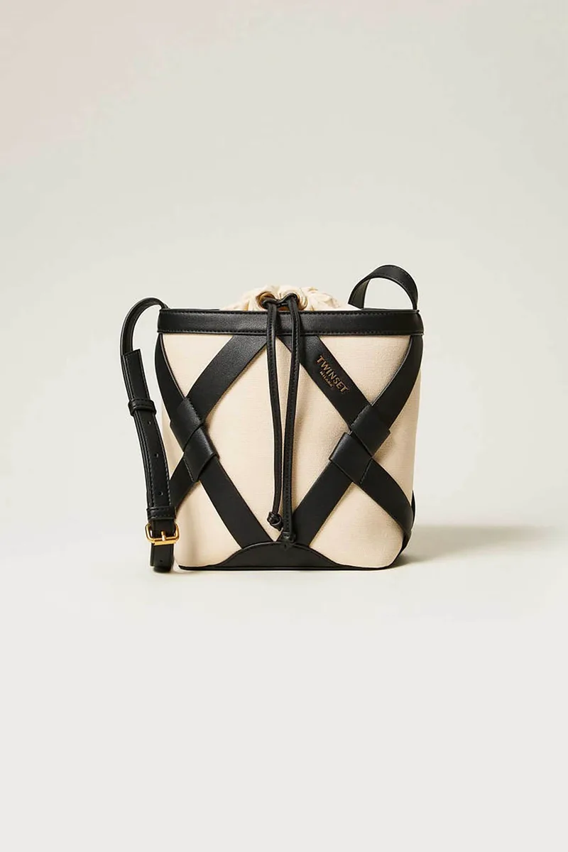 Twinset γυναικεία τσάντα canvas bucket - 261TB7270 Εκρού