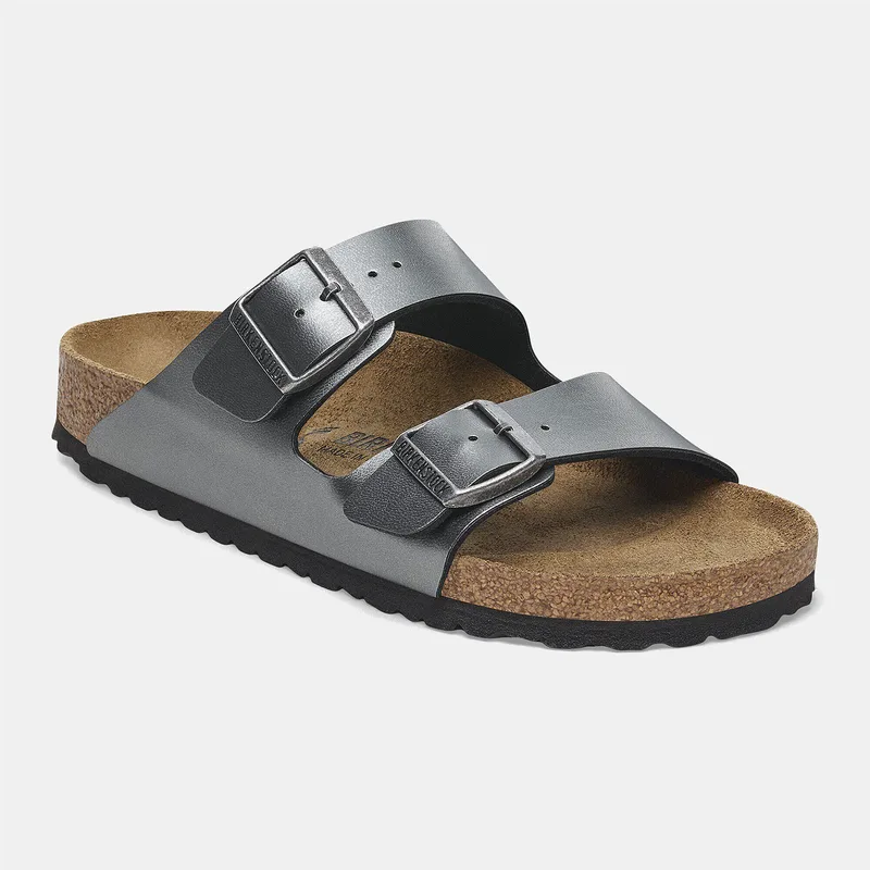 BIRKENSTOCK ARIZONA BIRKO-FLOR METALLIC BLACK - NARROW FIT ΜΑΥΡΟ