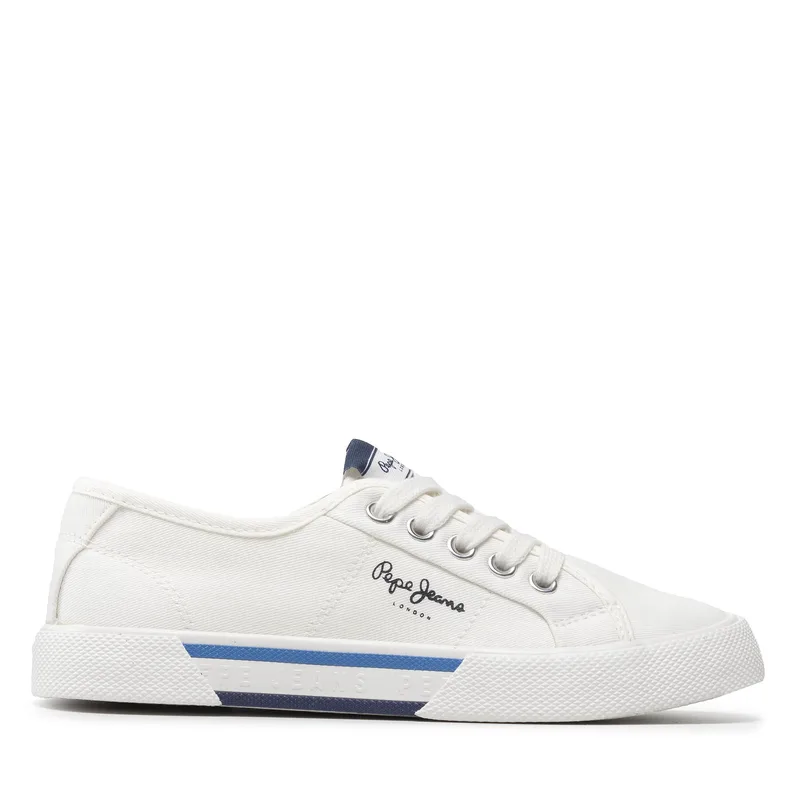 Πάνινα παπούτσια Pepe Jeans Brady Boy Basic PBS30527 Λευκό