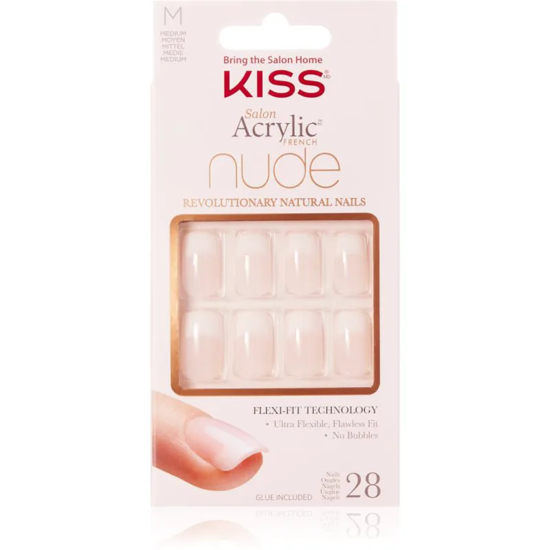 KISS Nude Nails Cashmere Ψεύτικα νύχια μέτριο 28 τμχ